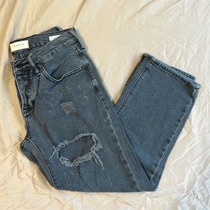 PACSUN Boyfriend Ripped Black Jeans Size 25